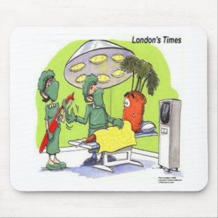 Mousepad Cirurgia de Cenoura Cartoon Médico Engraçado