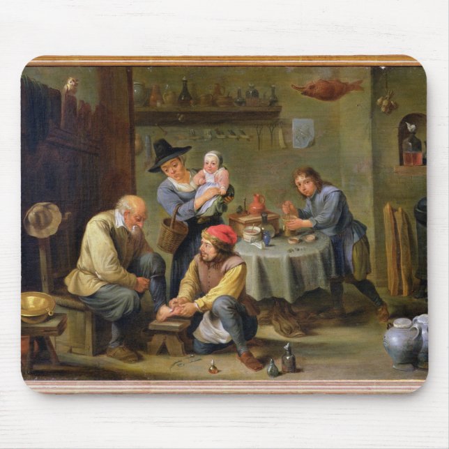 Mousepad Cirurgião que tende o pé de um ancião (Frente)