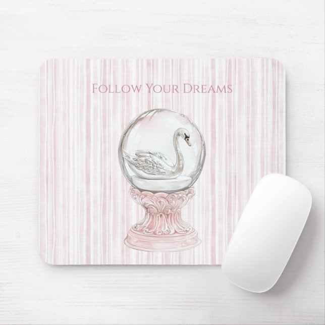 Mousepad Cisne de Listras Rosa   (Com mouse)