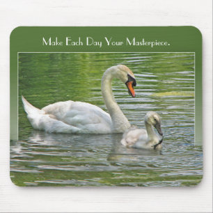 Mousepad Cisne e Cygnet em água