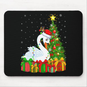 Mousepad Cisne Natalino Árvore de Natal do Papai Noel Cisne