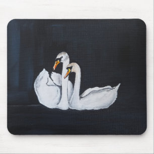 Mousepad Cisnes à Noite Pintura de Alfred Fox