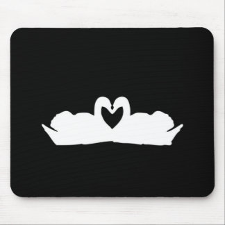 Mousepad Cisnes De Amor Preto E Branco