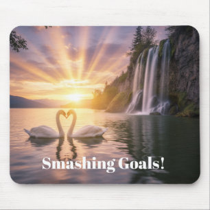 Mousepad Cisnes trombeteiros personalizados ao nascer do so
