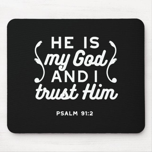 Mousepad Citação da Fé Cristã – Confie em Deus Salmo 91:2 (Frente)