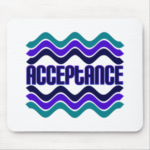 Mousepad Citação de Aceitação no Gráfico Verde Roxo Azul