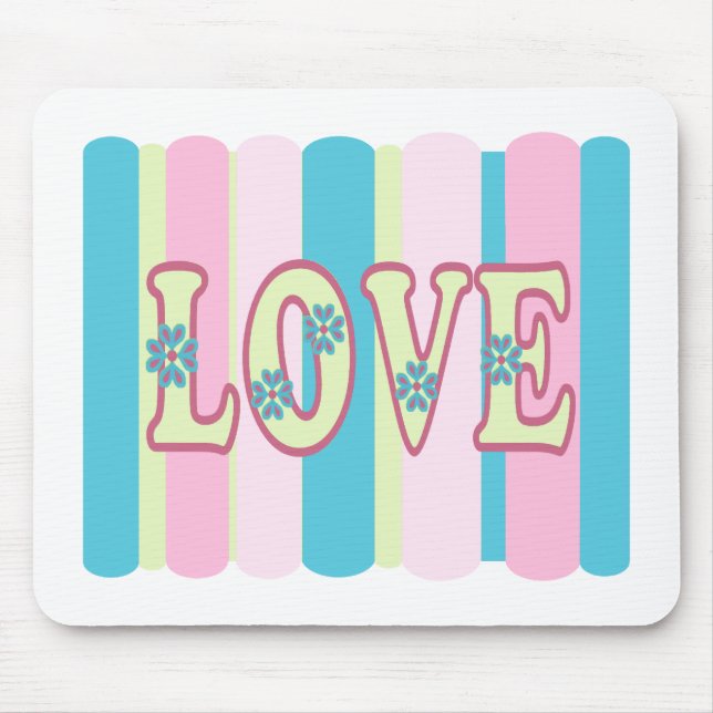 Mousepad Citação de Amor Bastante Design Amarelo Cor-de-ros (Frente)