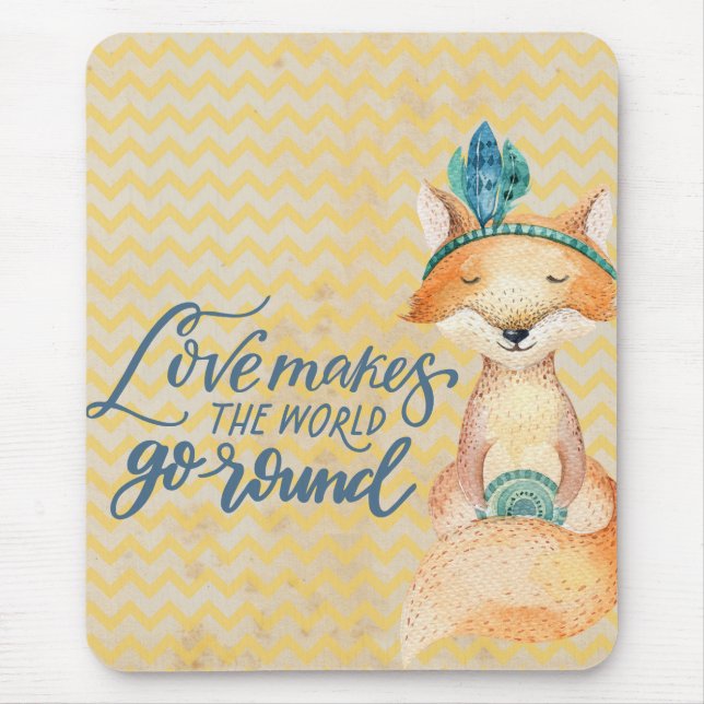 Mousepad Citação de Amor Boho Fox (Frente)