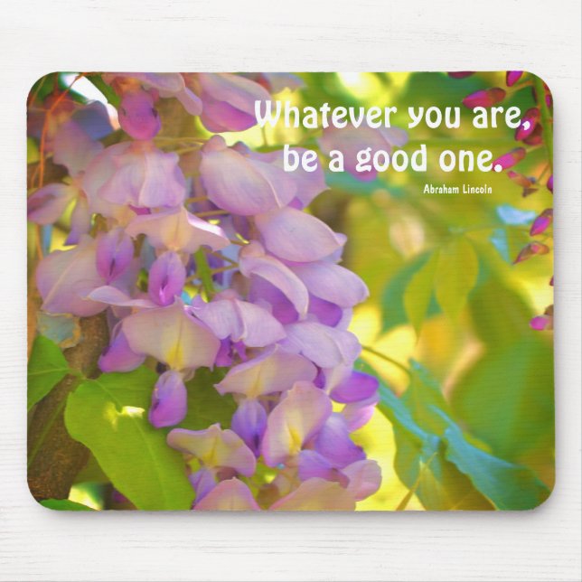 Mousepad Citação de Atitude do Wisteria Flower (Frente)