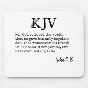 Mousepad Citação de Bíblia John 3:16 - Pode ser personal