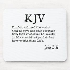 Mousepad Citação de Bíblia John 3:16 - Pode ser personaliza
