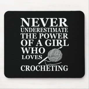Mousepad citação de crochê engraçada