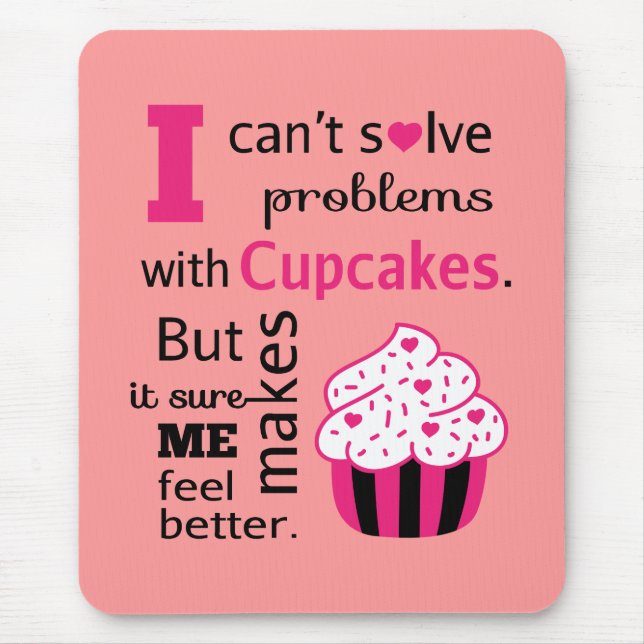 Mousepad Citação de Cupcake Fofa, Felicidade (Frente)