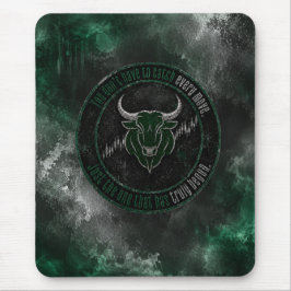 Mousepad Citação de Design de Touro Esmeralda Fumê