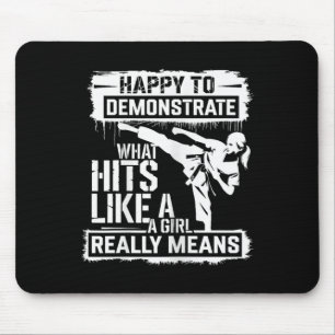 Mousepad Citação de Empoderamento Atitude Garota de Karatê