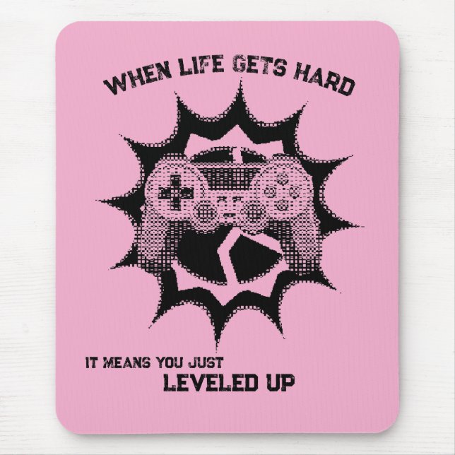 Mousepad Citação de Gamer Subiu de Nível (Frente)