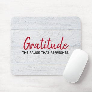 Mousepad Citação De Gratidão Sobre Madeira