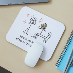 Mousepad Citação de Humor de Homem-Palito Romântico Dia dos