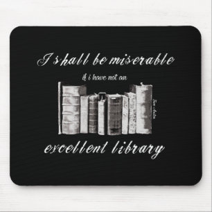 Mousepad Citação de Jane Austen, amantes do livro
