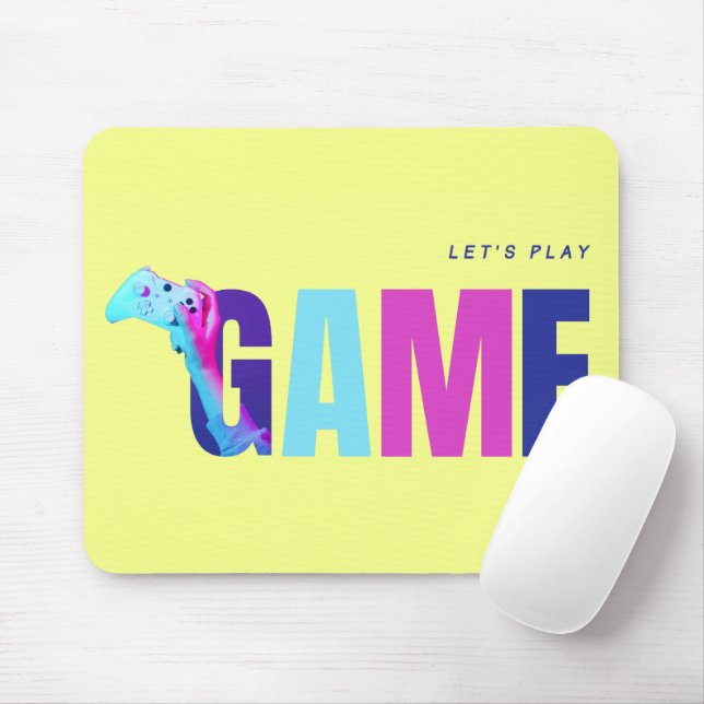 Mousepad Citação de Jogo de Arte Pop Neon Synthwave Cyberpu (Com mouse)