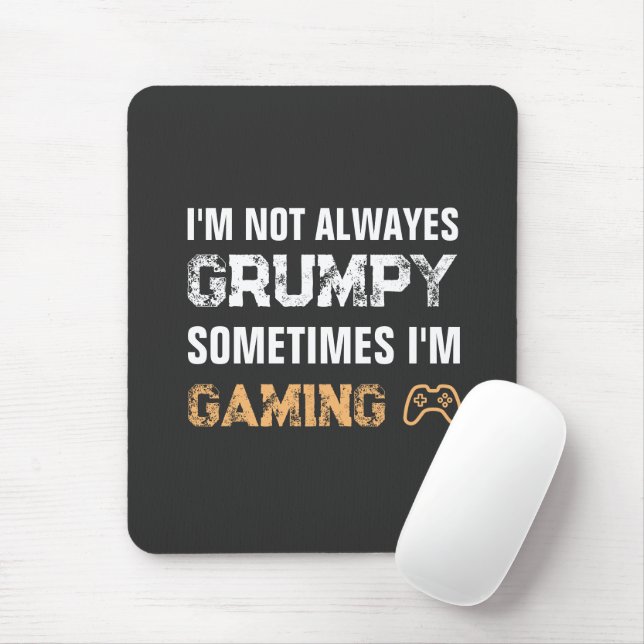 Mousepad Citação de Jogos Grumpy Gamer Funny (Com mouse)