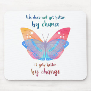 Mousepad Citação de Motivação da Borboleta de Digitalização