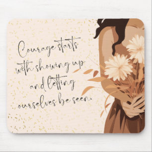 Mousepad Citação de Motivação para Garota Neutra Chic Estét