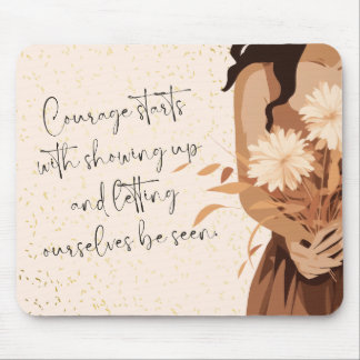 Mousepad Citação de Motivação para Garota Neutra Chic Estét
