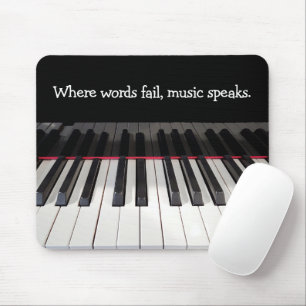 Mousepad Citação de Música no Teclado Piano