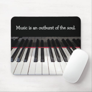 Mousepad Citação de Música no Teclado Piano