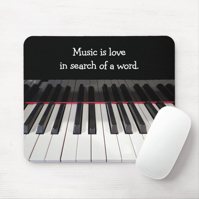 Mousepad Citação de Música no Teclado Piano (Com mouse)
