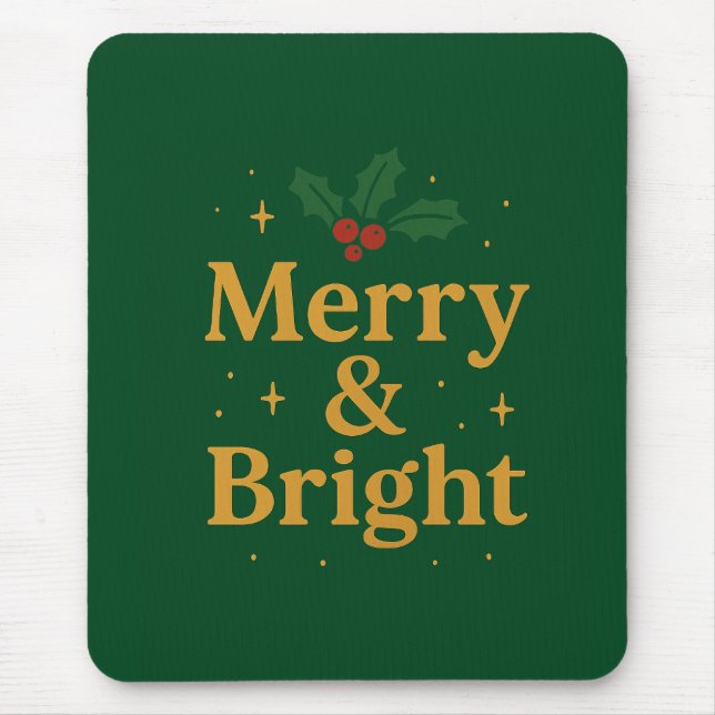 Mousepad Citação de Natal Alegre e Brilhante (Frente)