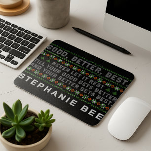 Mousepad Citação de Natal Bom Melhor Ótimo Nunca Deixe Desc
