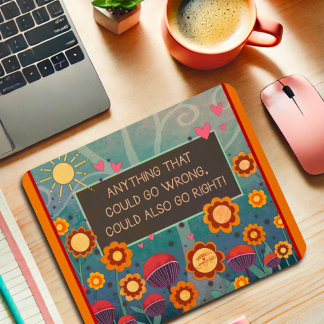 Mousepad Citação de Positividade Floral para a Direita Insp