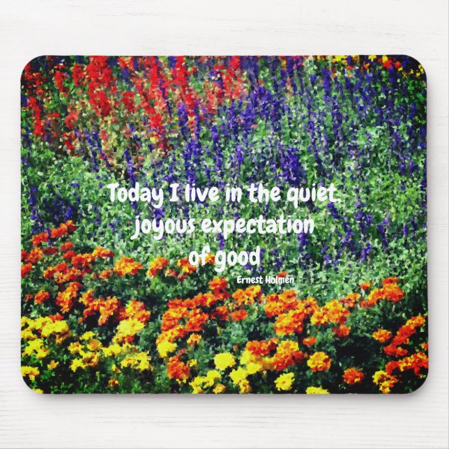 Mousepad Citação de Qualidade Inspiradora do Jardim Flor (Frente)