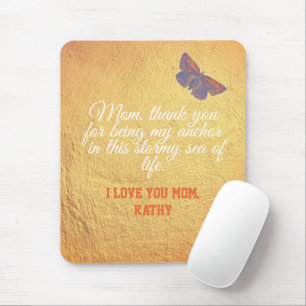 Mousepad Citação de Script Dourado do Glam Elegante Bonito