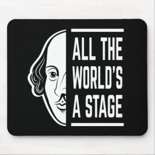 Mousepad Citação de Shakespeare em todo o mundo, um Palco