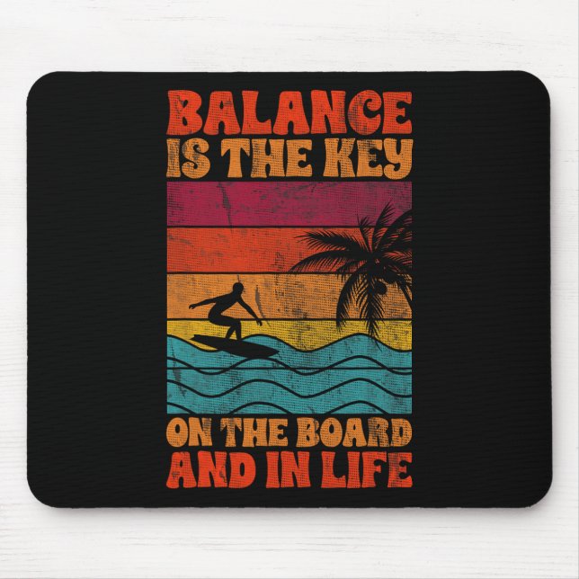 Mousepad Citação de Surfista Surfando Lance é a Chave na Pr (Frente)