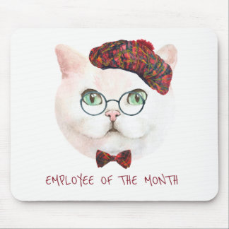 Mousepad Citação de trabalho motivacional para gatos engraç