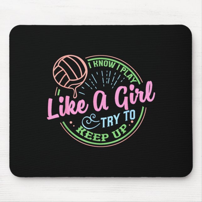 Mousepad Citação de volei de cores pastéis para atletas con (Frente)