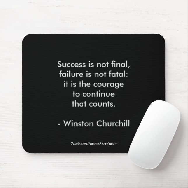 Mousepad Citação de Winston Churchill; Sucesso 2.0 (Com mouse)