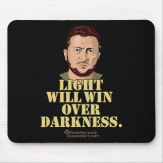 Mousepad Citação de Zelensky Luz Vencerá Presidente Ucrania