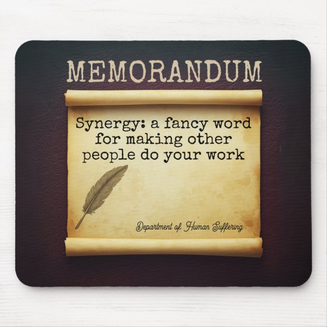 Mousepad Citação Divertida de Trabalho Humor Sarcástico de  (Frente)