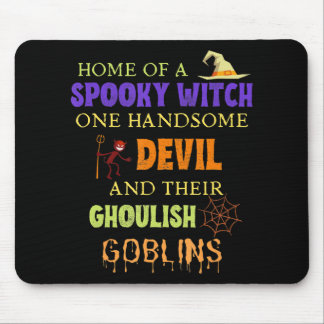 Mousepad Citação do Halloween da Família com a Web de aranh
