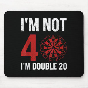Mousepad Citação Do Jogador De Dart Para aniversário de 40