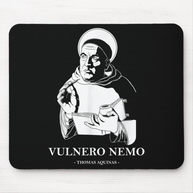 Mousepad Citação do Santo Católico Vulnero Nemo Thomas Aqui (Frente)