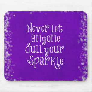 Mousepad Citação do Sparkle Inspiracional Roxo