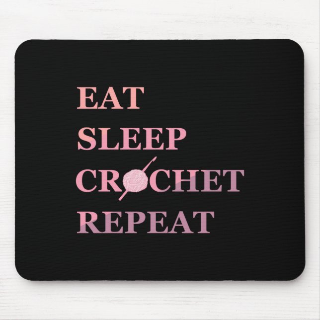 Mousepad Citação Engraçada de Crochê (Frente)