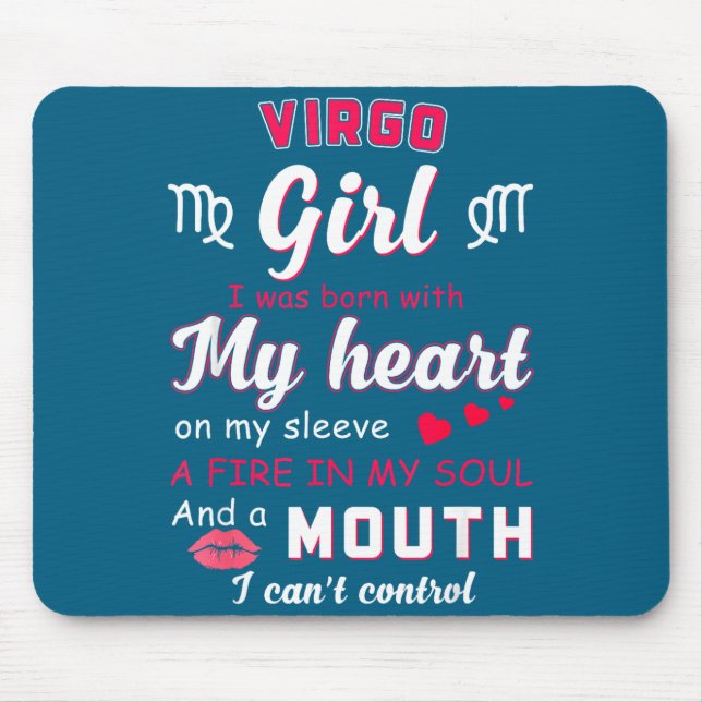 Mousepad Citação engraçada de garota de Virgem com signo do (Frente)
