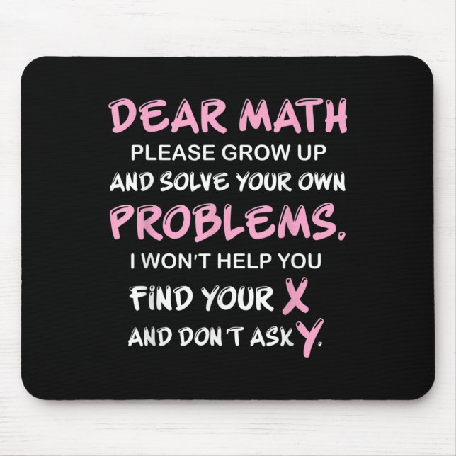 Mousepad Citação Engraçada de Matemática  (Frente)